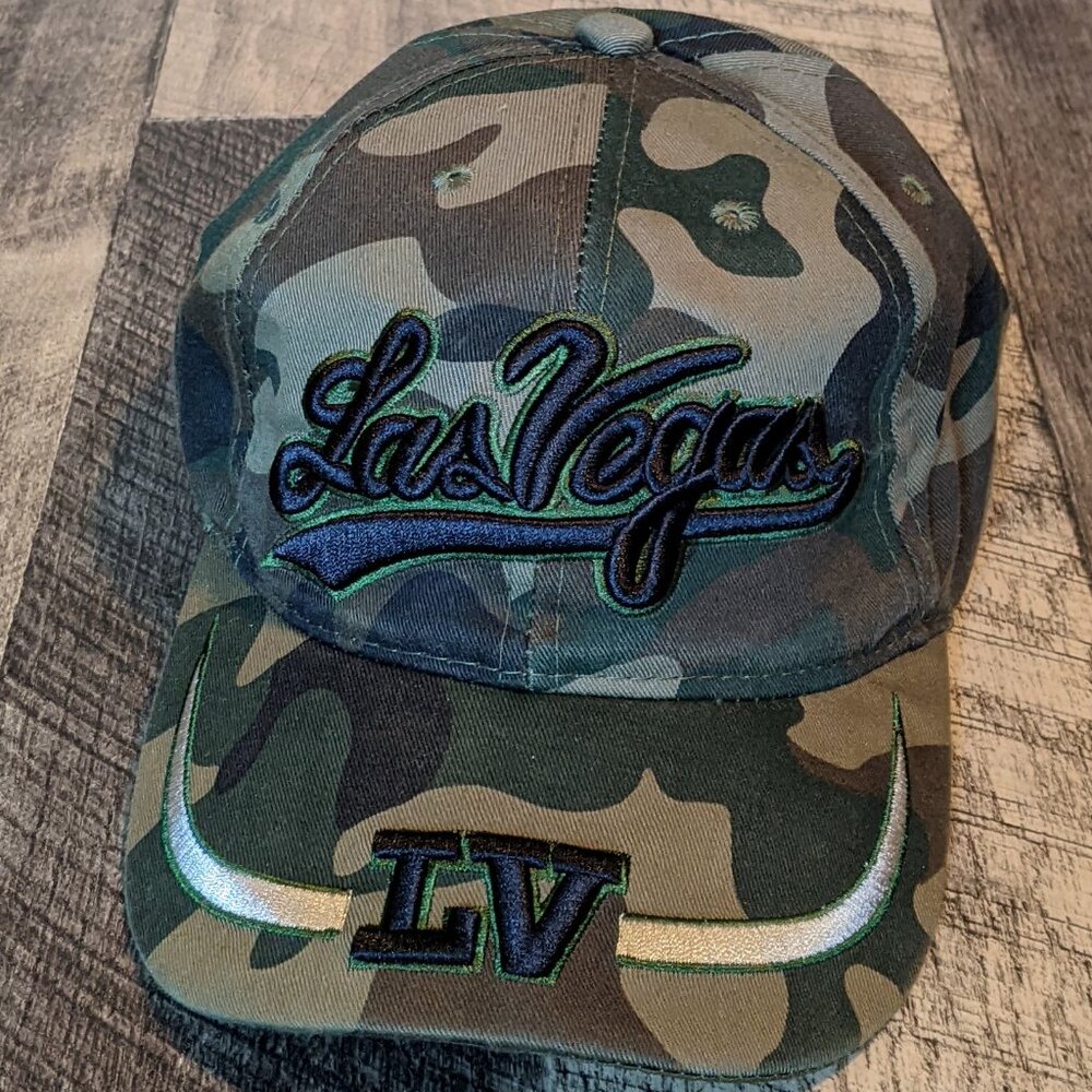 Las Vegas Hat Camo Green Brown Cotton Baseball Cap Strapback